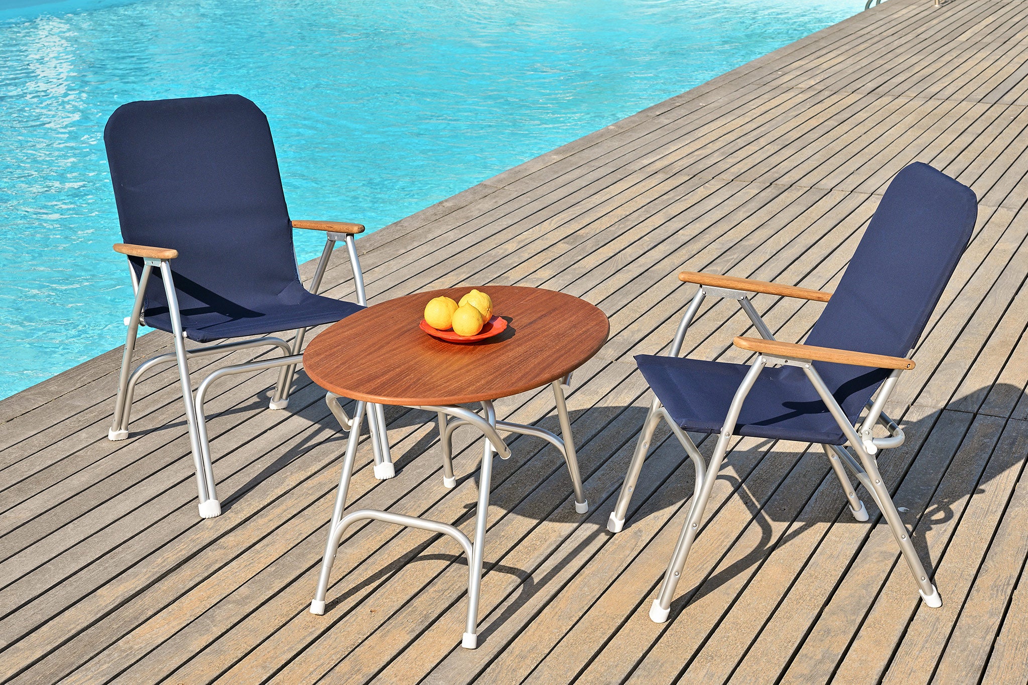 Forma Marine Folding Aluminum and Teak Boat Table 65 X 95 X 61 cm-M900T