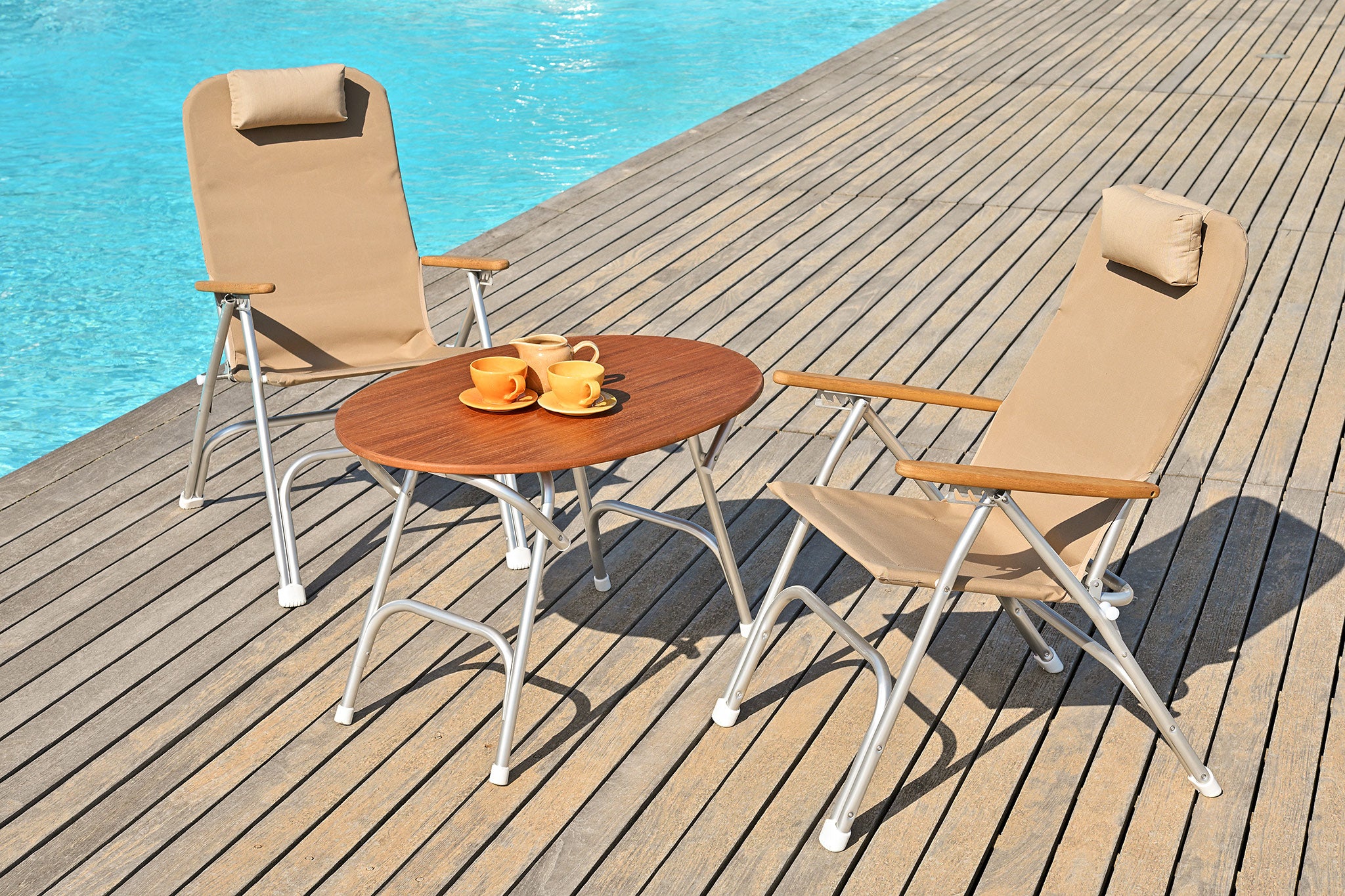 Forma Marine Folding Aluminum and Teak Boat Table 65 X 95 X 61 cm-M900T