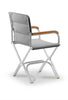 High-End Folding Aluminum Boat Chair with Teak Armrests-A6000GRTUNI