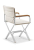 High-End Folding Aluminum Boat Chair with Teak Armrests-A6000WTUNI