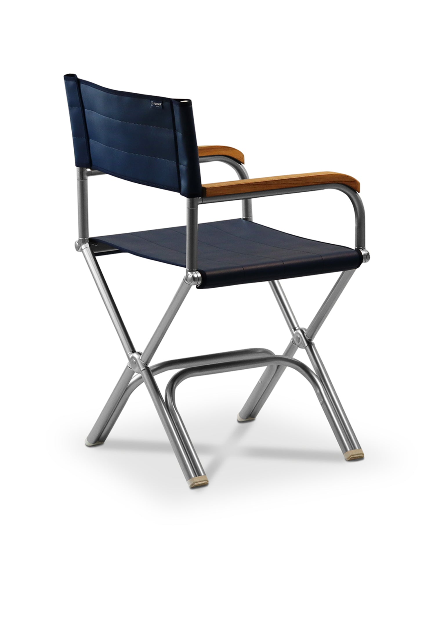 Forma Marine Bundle 2 Boat Chairs Folding AluminumTeak Armrests High end + Protective Bag BA6000VNBT-C #color_navy