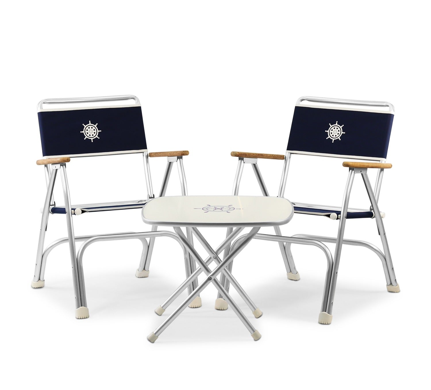 Folding Aluminum Boat Chairs M100+Melamine Boat Table M250-B100250