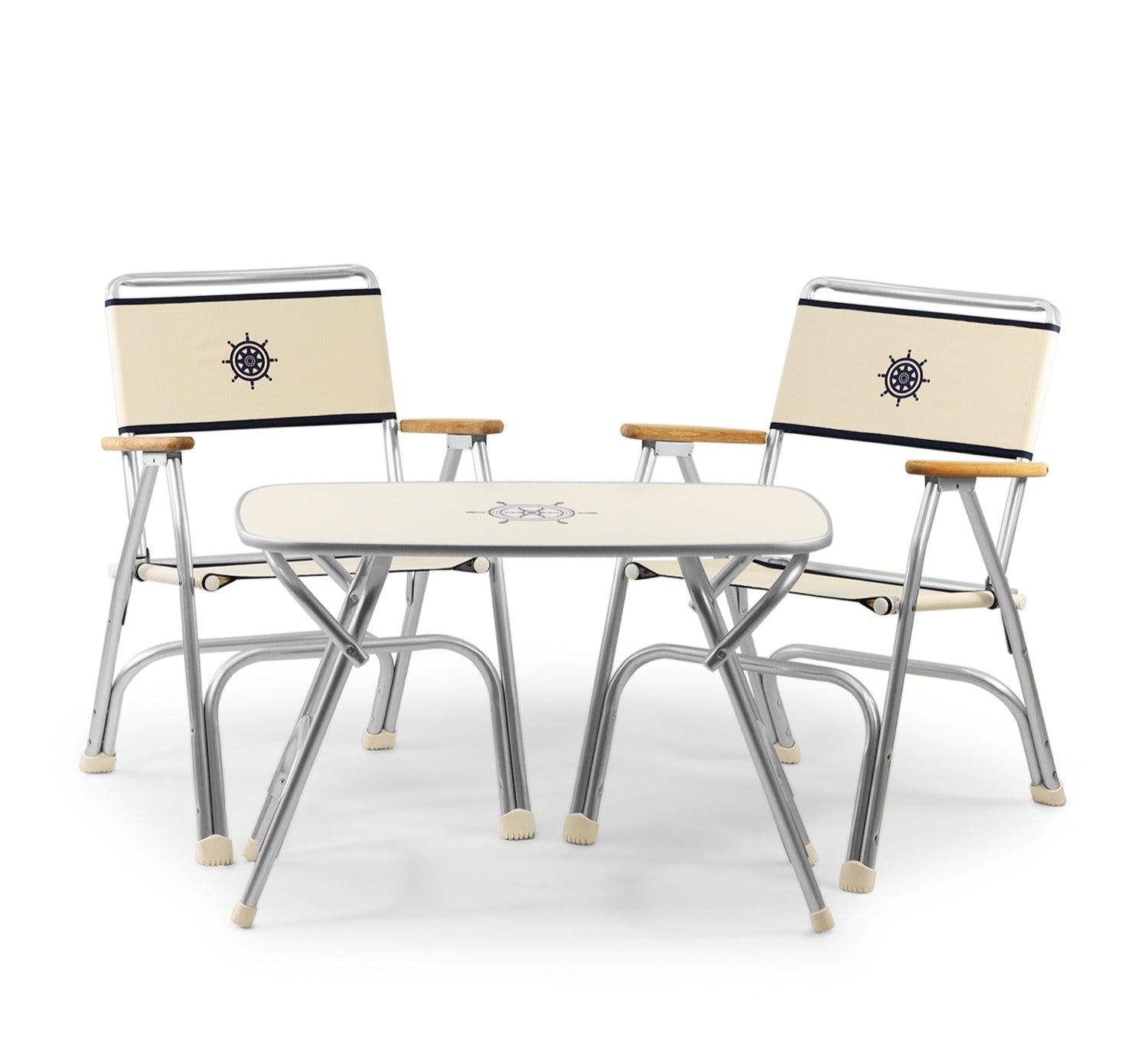 Folding Aluminum Boat Chairs M100+Melamine Boat Table M250-B100250