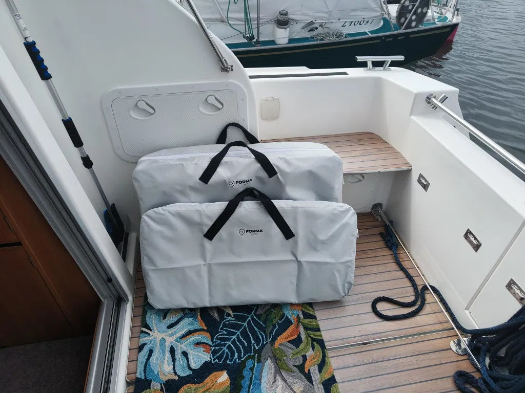 High-End Folding Aluminum Boat Stool Vinyl-A7000 Set of 2 + protective Bag C2A7000