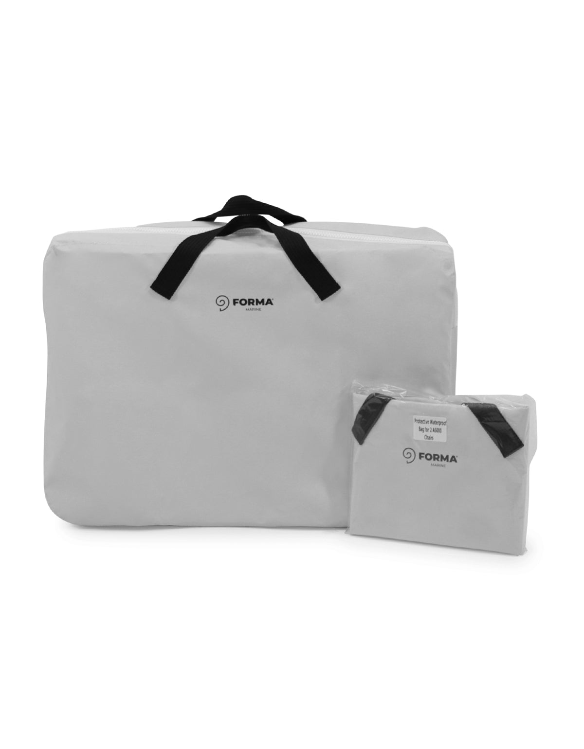 Forma Marine Bundle 2 Boat Chairs Vinyl White Folding Aluminum High end + Protective Bag BA6000VW-C #color_white