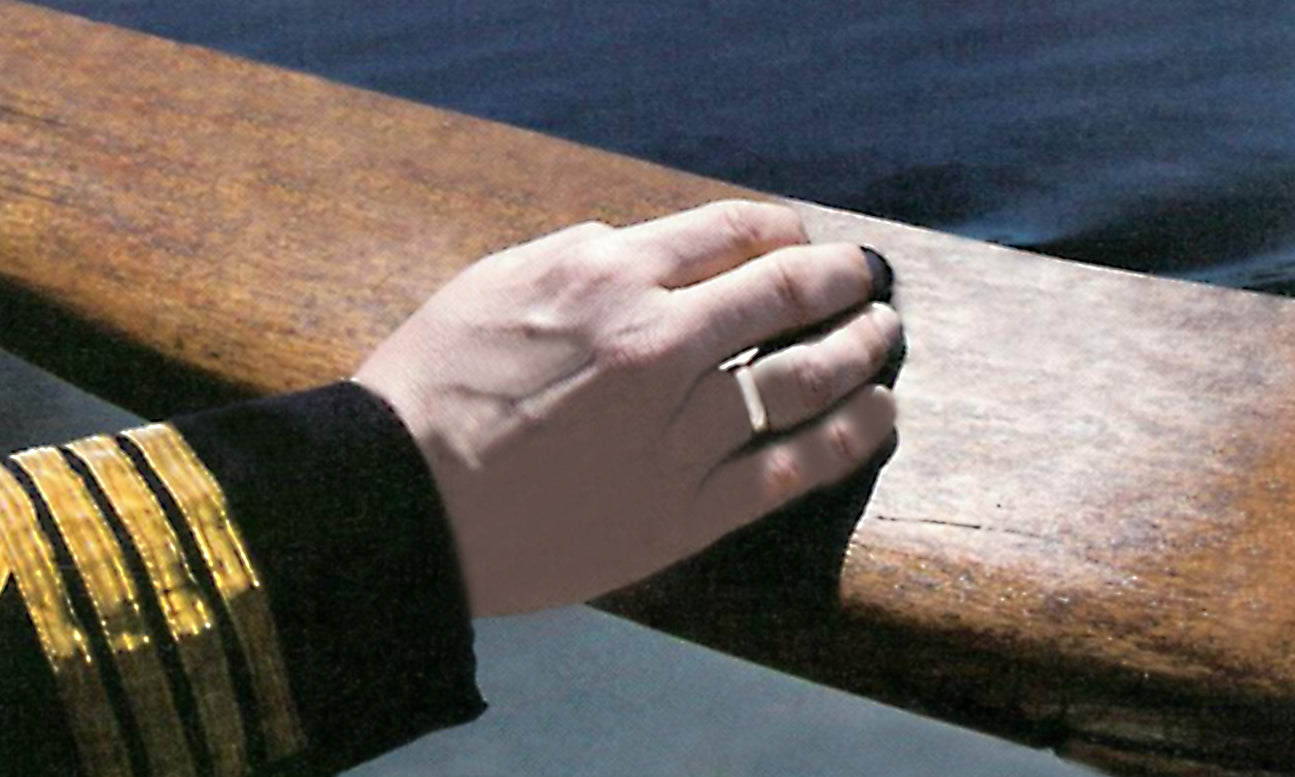 Detail of a Boat Captains arm.