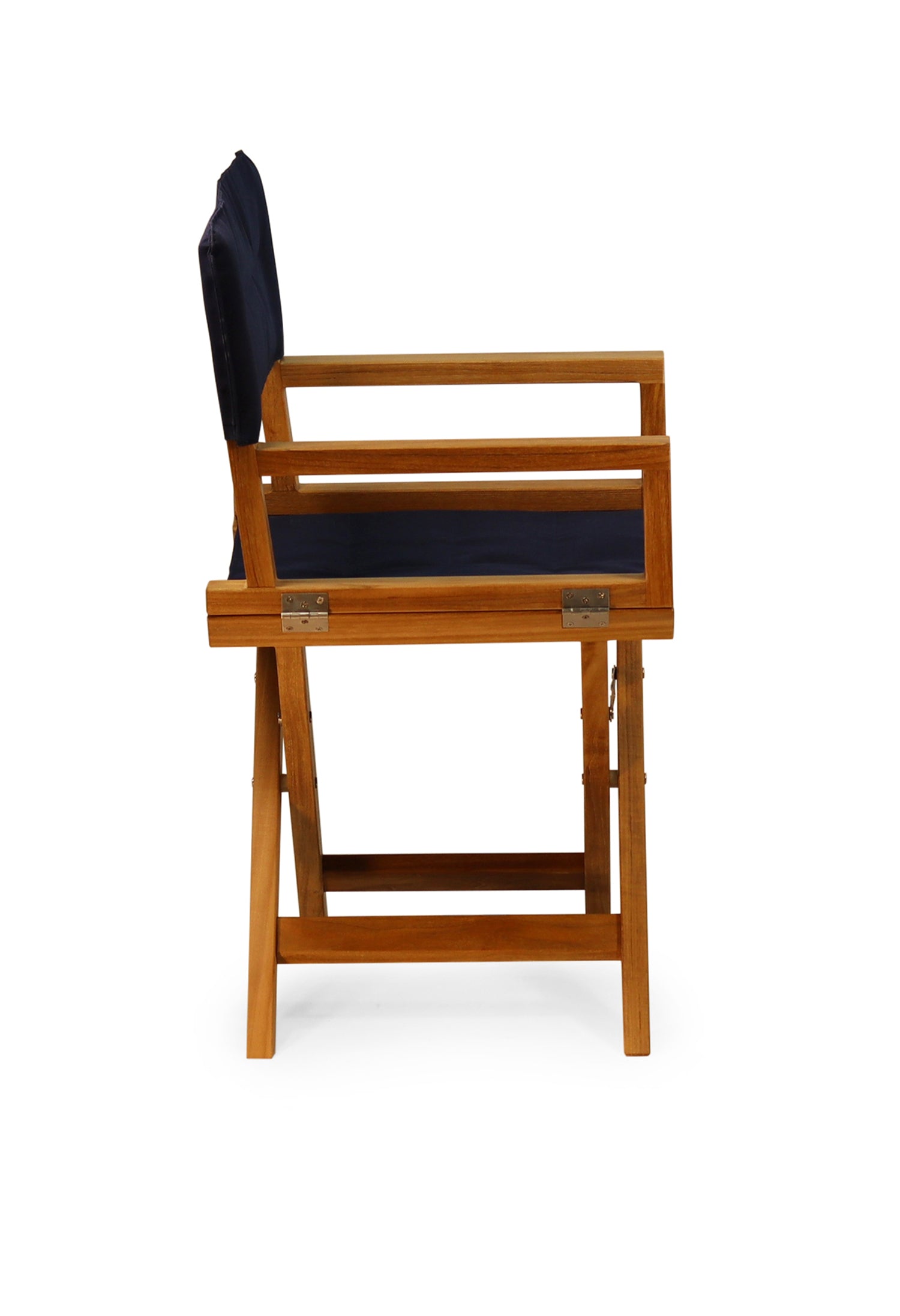 Forma Marine Teak Chair with Armrests Folding - L10 #color_navy blue