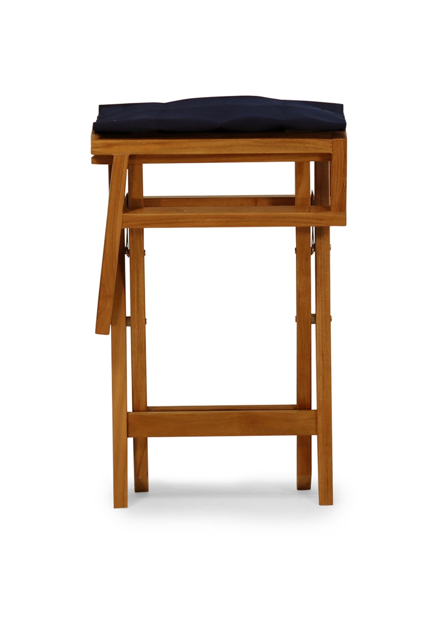 Forma Marine Teak Chair with Armrests Folding - L10 #color_navy blue