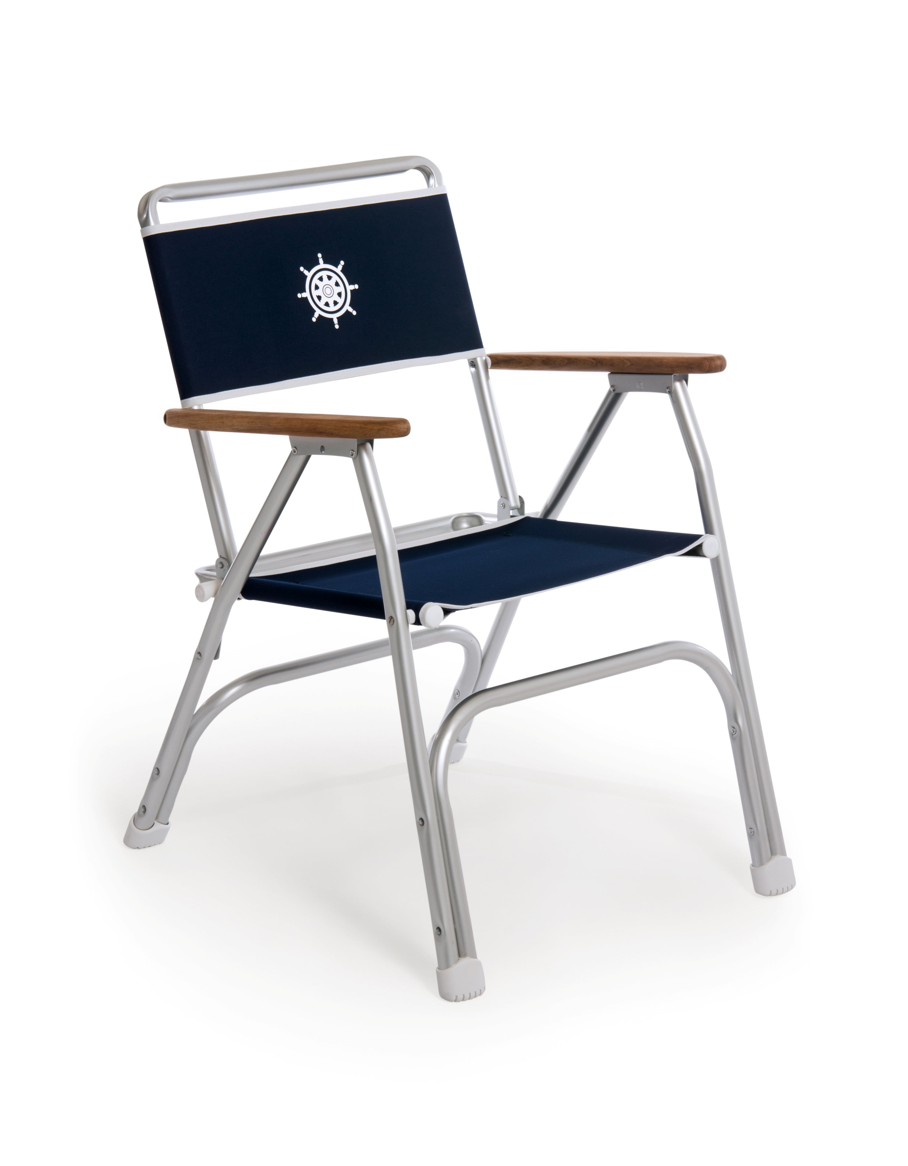 Forma Marines Bundles Boat Chair Teak Armrests Set of 2 M100NB + Boat Table Folding Aluminum M250 B100250 #color_navy