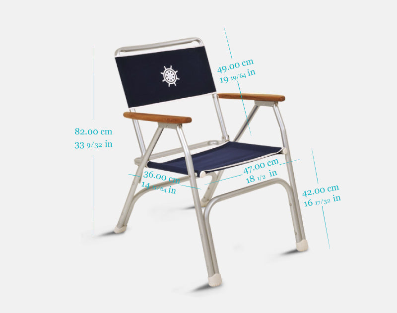 Forma Marines Bundles  Boat Chair Teak Armrests Set of 2 M100 + Boat Table Folding Aluminum M350 B100350 #color_white