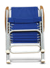 FORMA MARINE Folding Aluminum High Back Blue Boat Chair with Bamboo Armrests Set of 2 Chairs model ECO150B