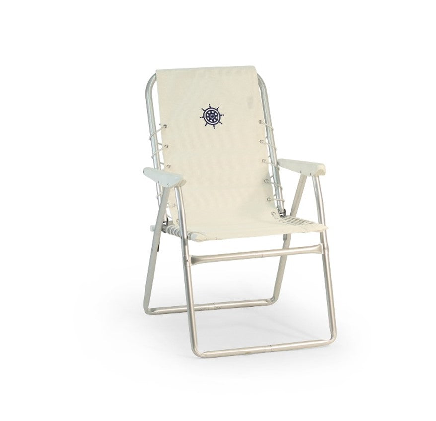 Forma Marine Outdoor Chair Textilene Fabric With plastic armrests Folding Aluminum  Set of 2-PA150VW #color_white vinyl