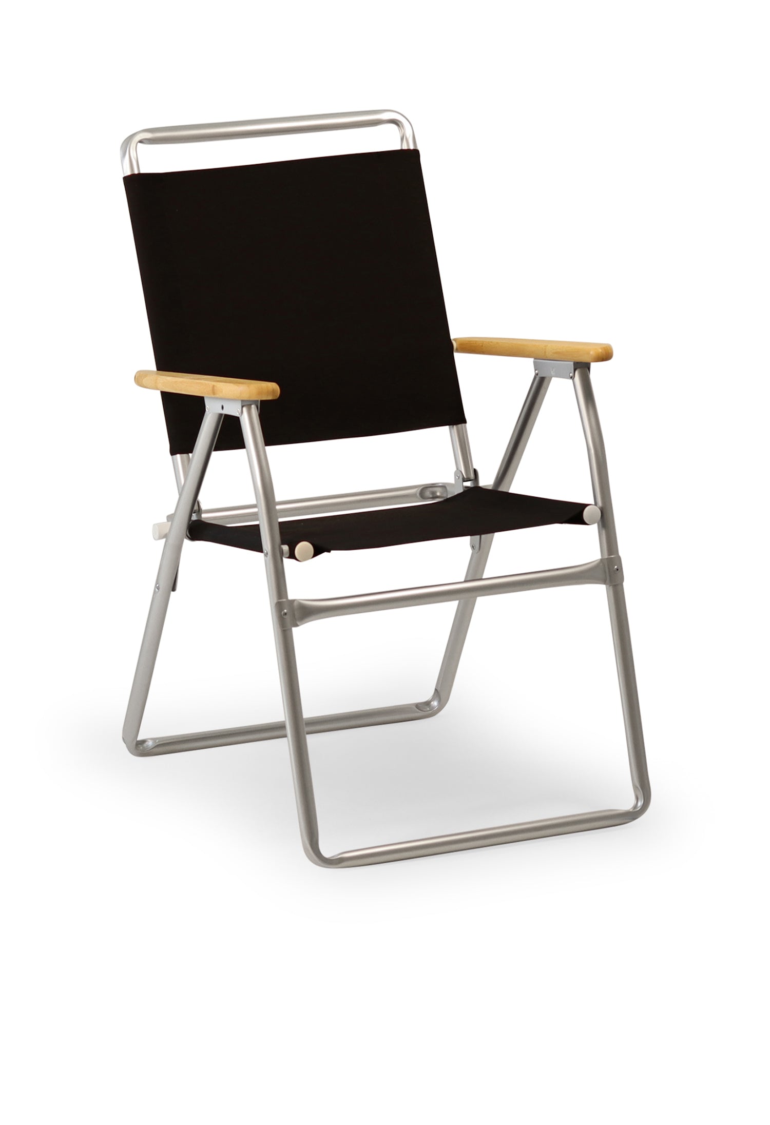 FORMA MARINE Outdoor Chair with Bamboo Armrests Folding Aluminum Black  PA160BL-BB #color_black