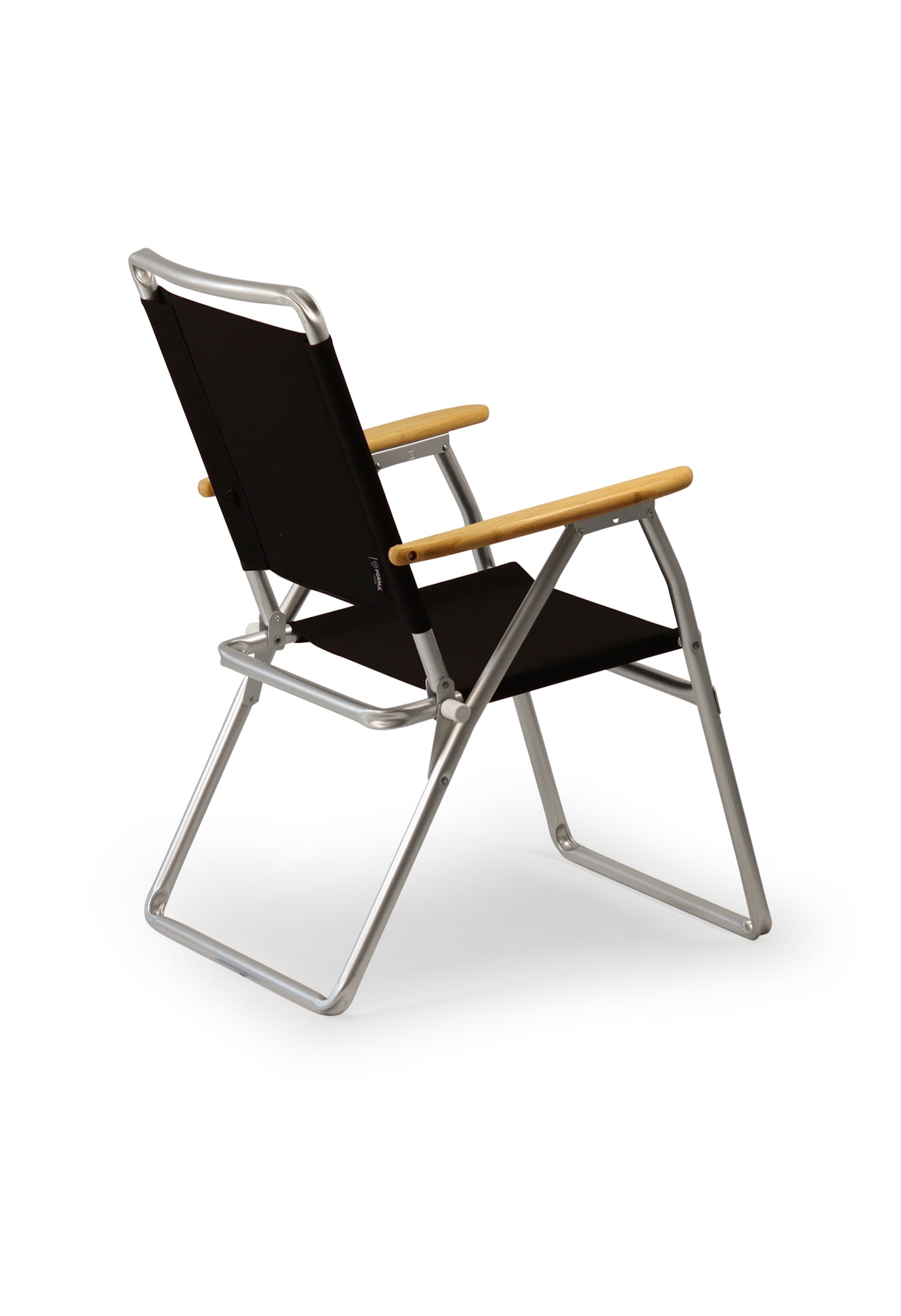 FORMA MARINE Outdoor Chair with Bamboo Armrests Folding Aluminum Black  PA160BL-BB #color_black