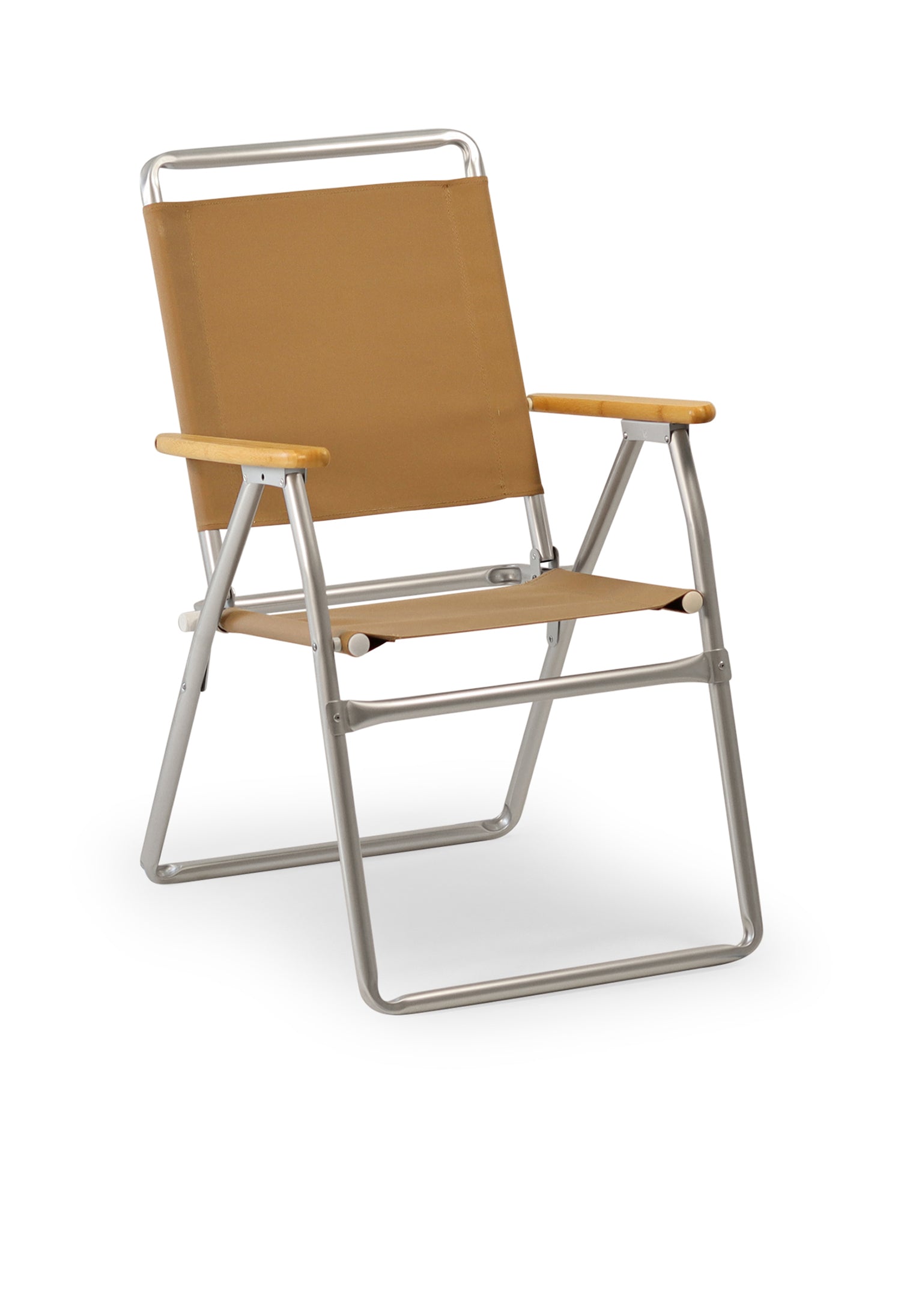 FORMA MARINE Outdoor Chair with Bamboo Armrests Folding Aluminum Brown  PA160BR-BB #color_brown