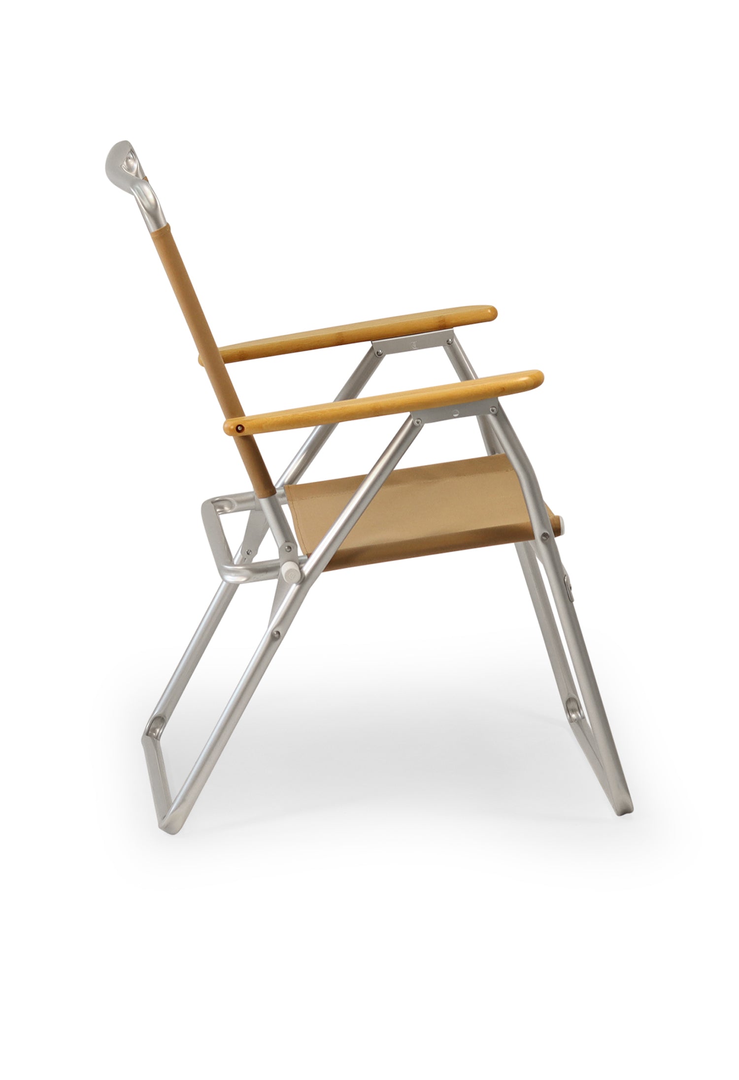 FORMA MARINE Outdoor Chair with Bamboo Armrests Folding Aluminum Brown  PA160BR-BB #color_brown