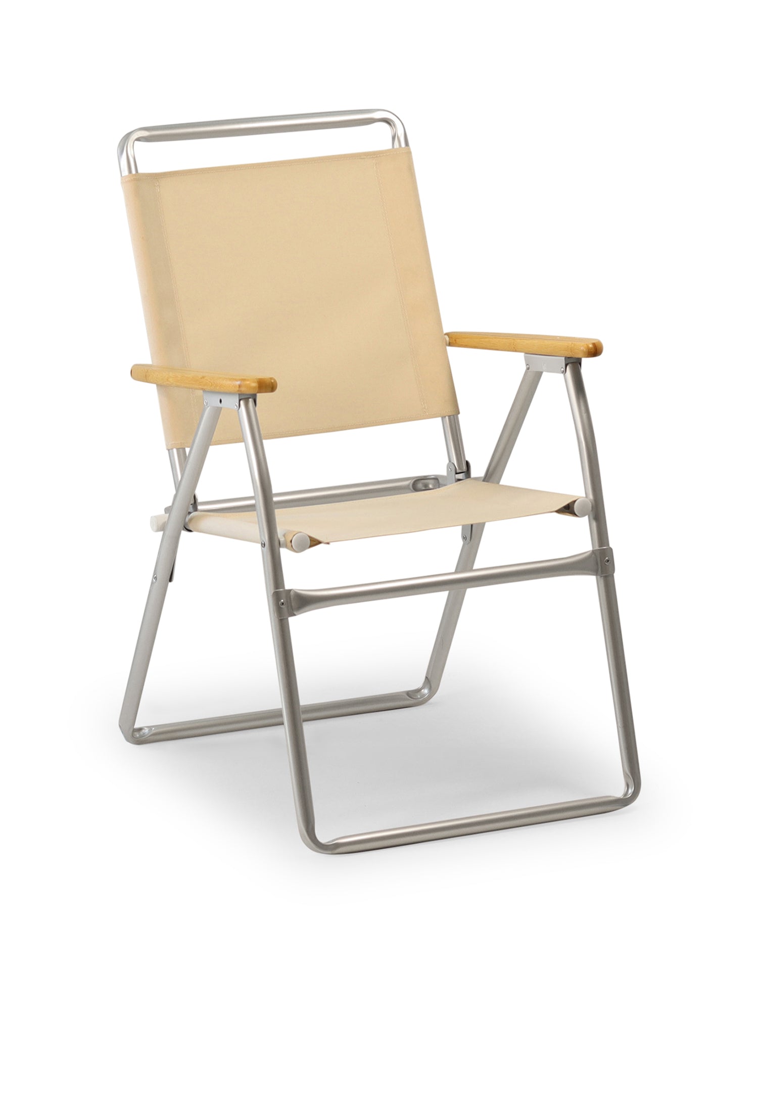 FORMA MARINE Outdoor Chair with Bamboo Armrests Folding Aluminum Off-White  PA160W-BB #color_white