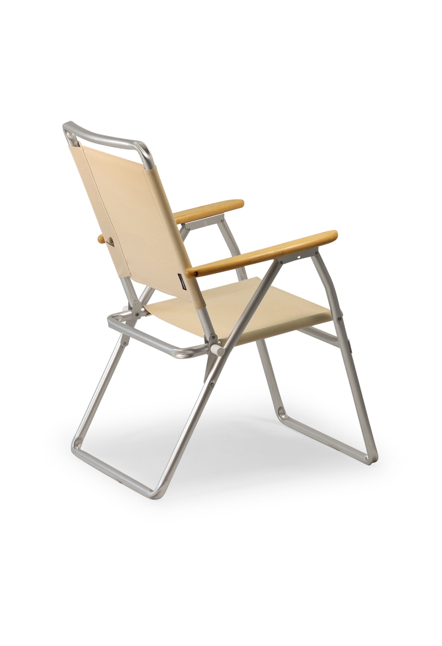 FORMA MARINE Outdoor Chair with Bamboo Armrests Folding Aluminum Off-White  PA160W-BB #color_white