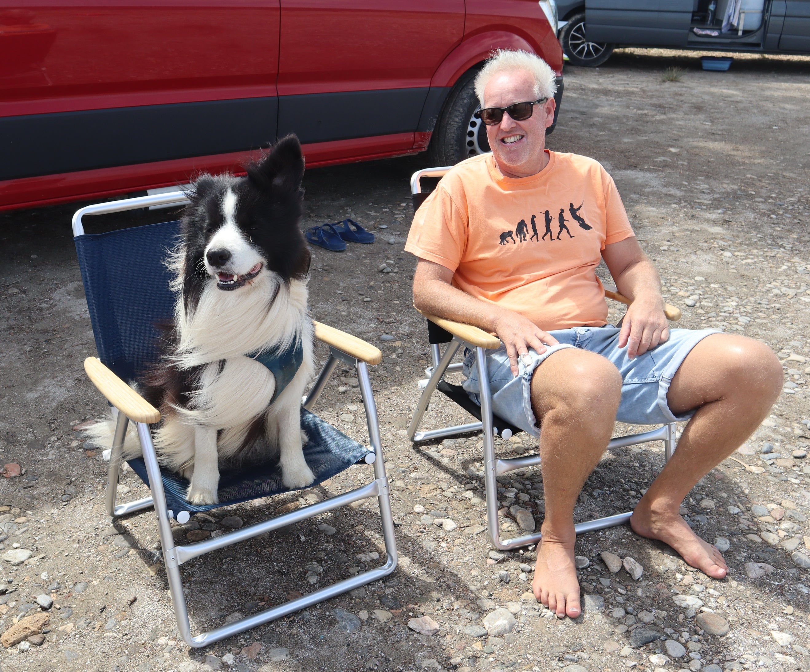 FORMA MARINE Outdoor Chair with Bamboo Armrests Folding Aluminum Navy Blue  PA600NB-BB #color_navy