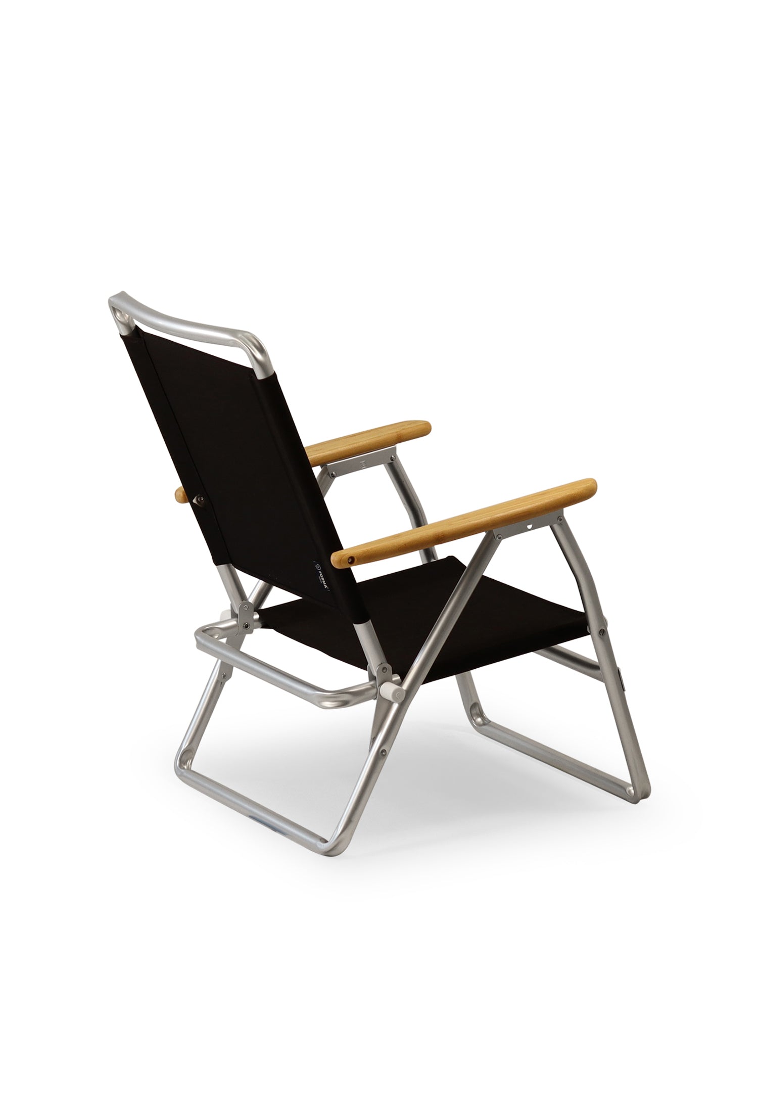 FORMA MARINE Outdoor Chair with Bamboo Armrests Folding Aluminum Black  PA600BL-BB #color_black