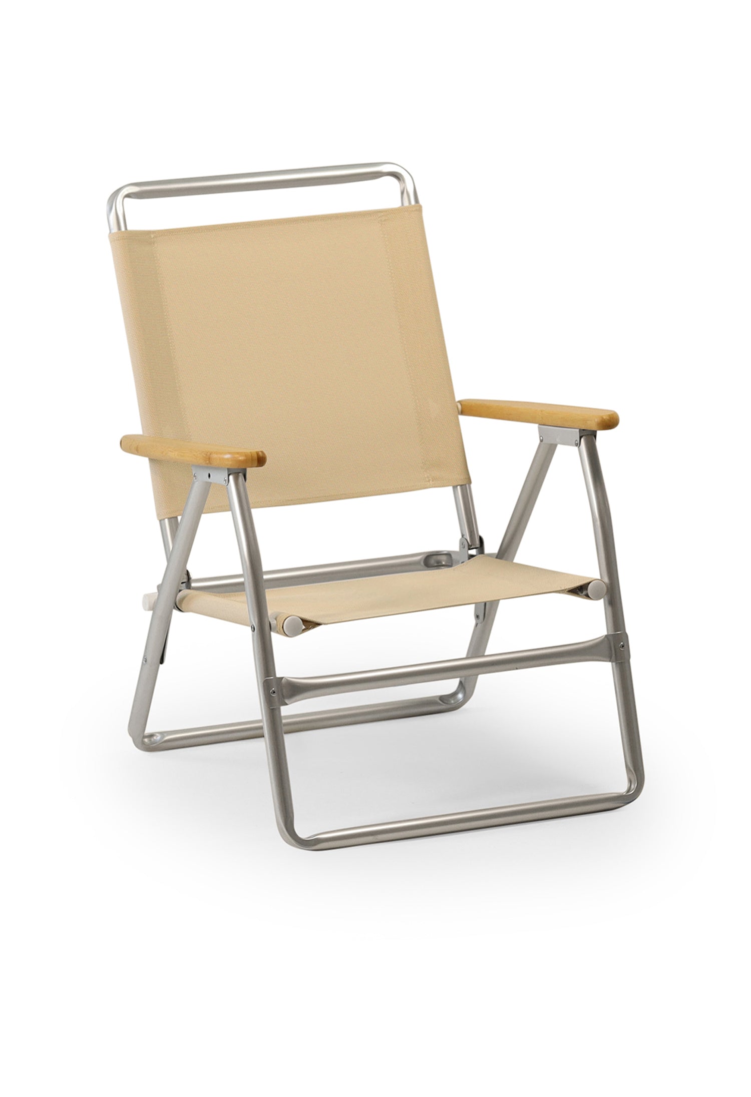 FORMA MARINE Outdoor Chair with Bamboo Armrests Folding Aluminum Off-White  PA600W-BB #color_white