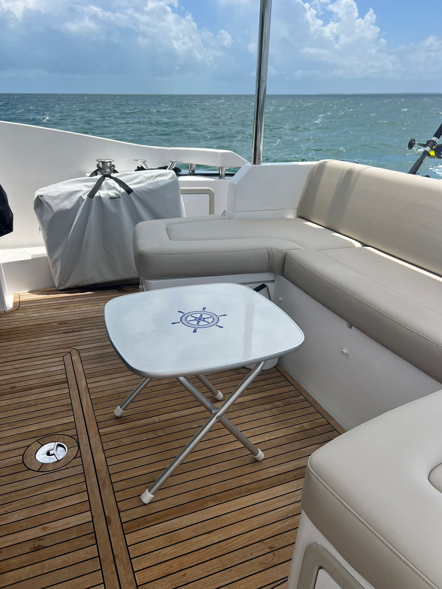 Forma Marine Folding Aluminum and Melamine Top Boat Table 61 x 61 x 49 cm-M350