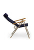FORMA MARINE Aluminum Folding Reclining Boat Chair with Teak Armrests Uniform Fabric R120NB