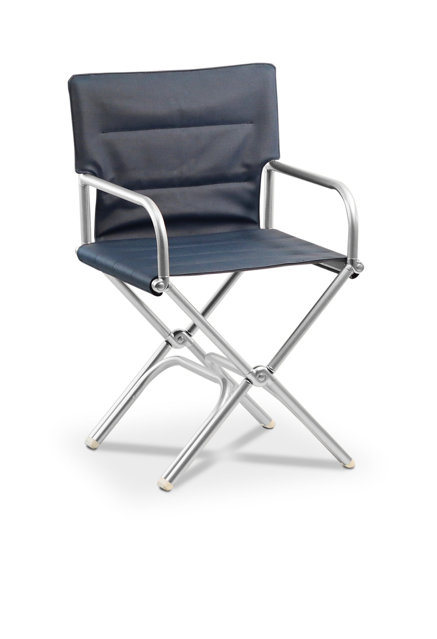 FORMA MARINE Boat Chair High-End Folding Aluminum with Teak Armrests and uniform Fabric A6000NBUNI #color_navy