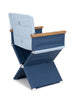 FORMA MARINE High-End Folding Aluminum Blue Vinyl Boat Chair, Model Aegean Sea