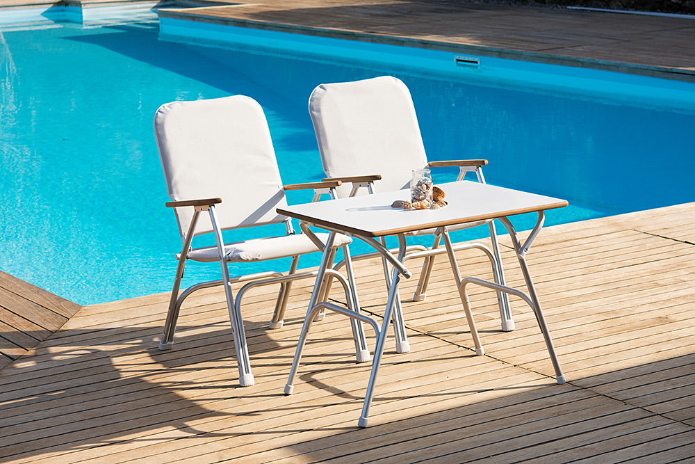 FORMA MARINE High Quality Boat Table Marine grade Plywood covered with White Formica 61 x 88 x 61 cm-M400FT