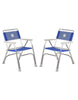 FORMA MARINE Folding Aluminum Blue Textilene Boat Chair with Plastic Armrests Set of 2 Chairs M100PB