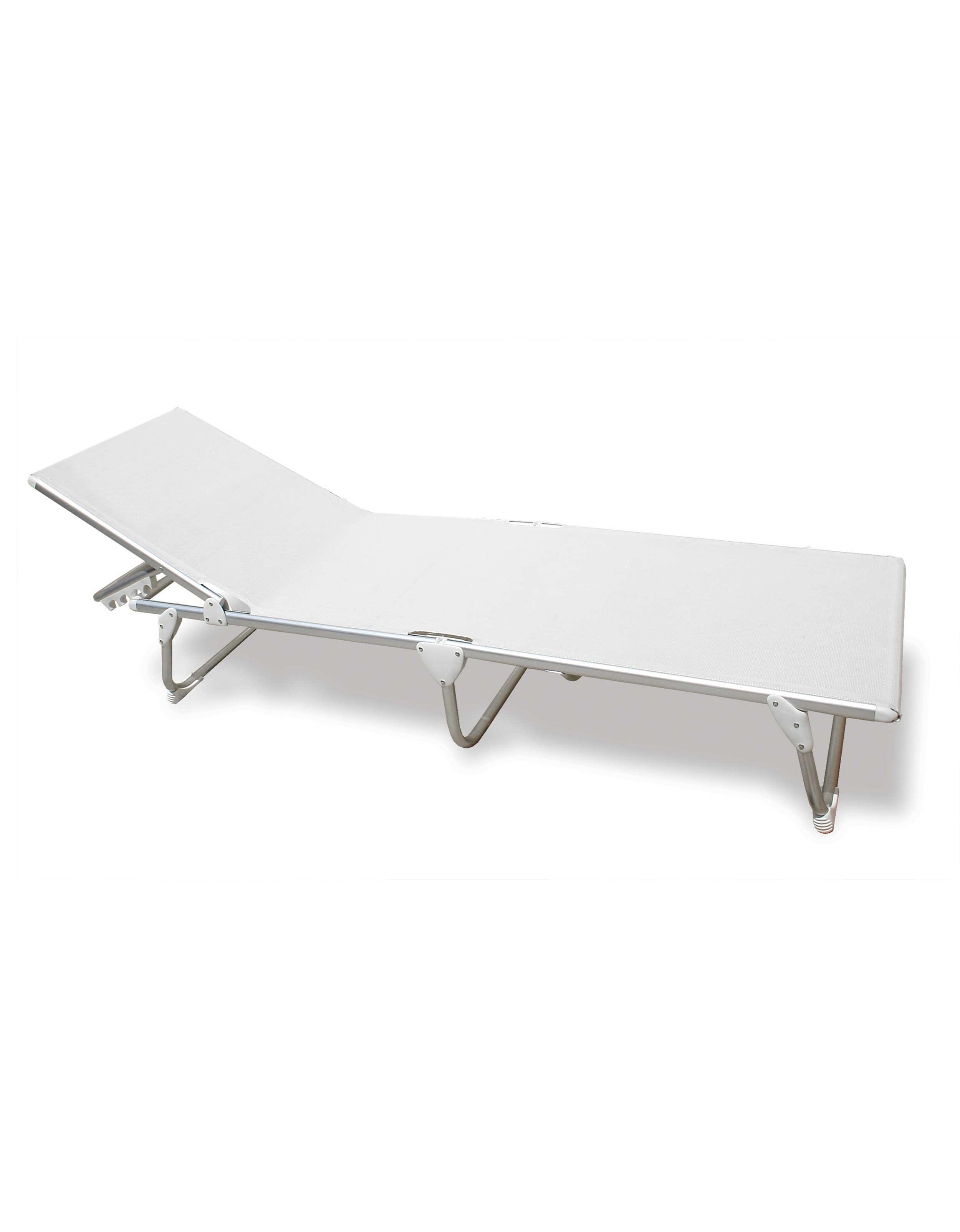 FORMA MARINE Folding Aluminum Sun Lounger White Textilene-PA1200A