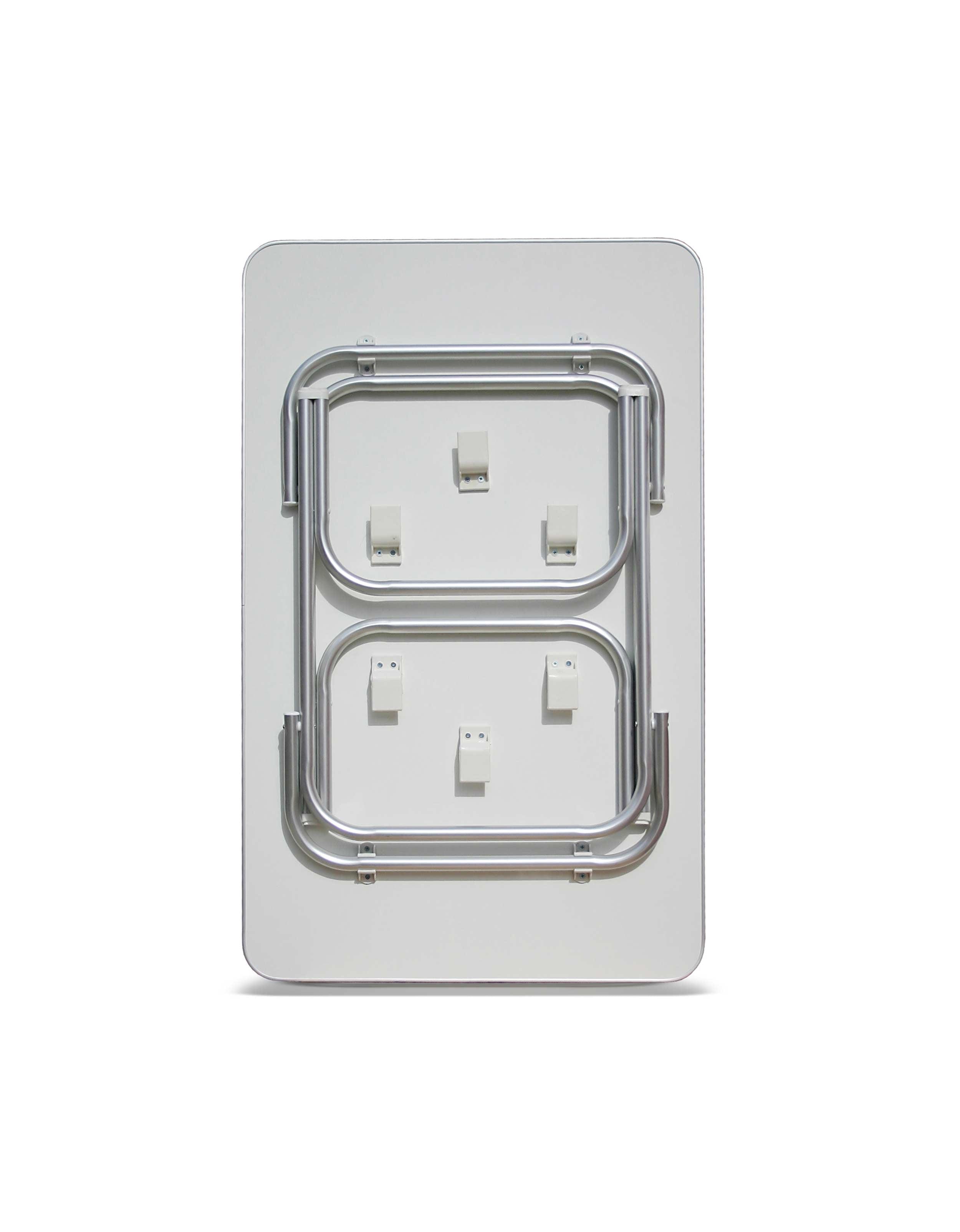 Forma Marine Folding Aluminum and White Melamine Boat Table Adjustable to 2 Fixed Heights 56/73cm-M600