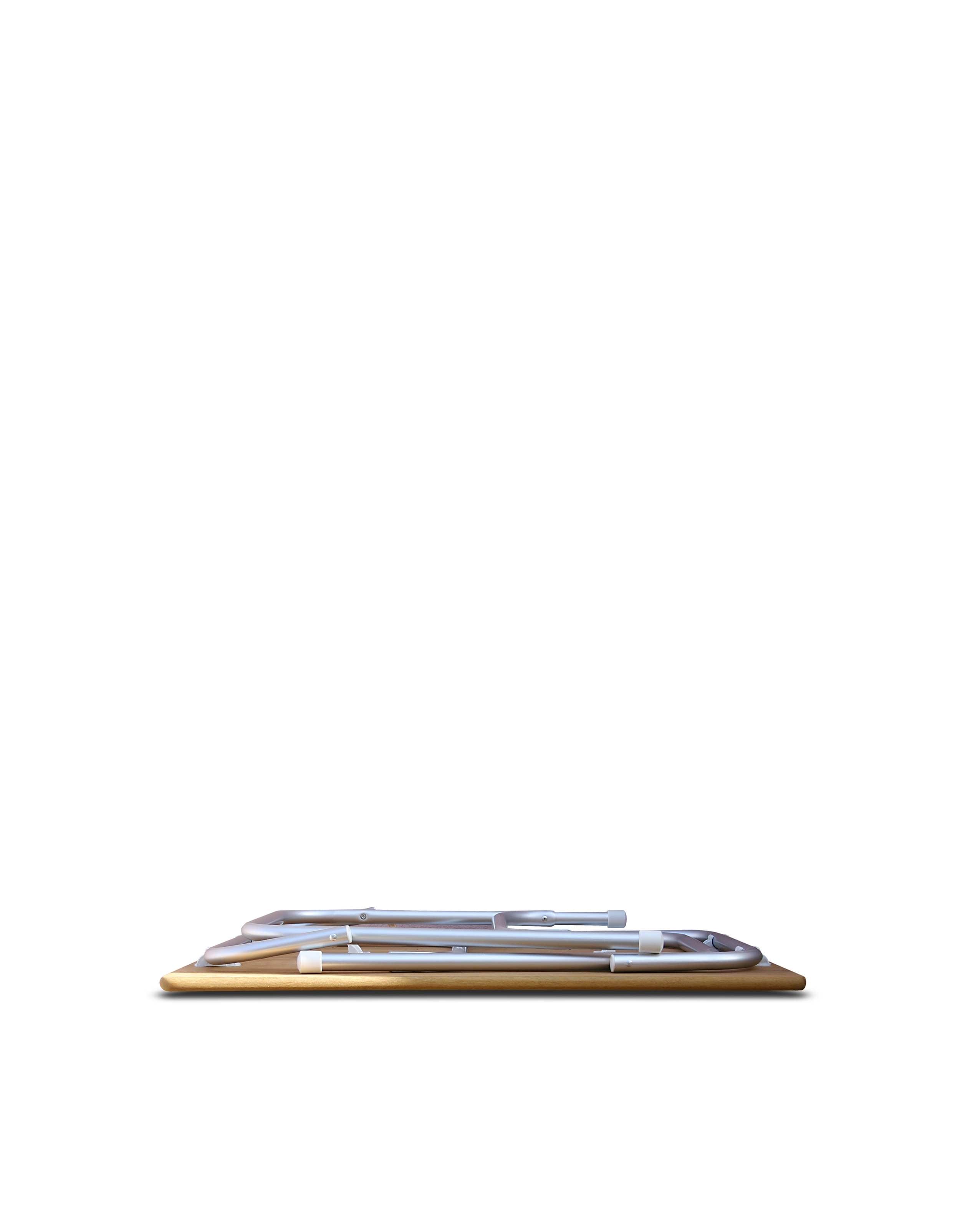 Forma Marine Folding Aluminum and Teak Top Boat Table, Adjustable to 2 fixed heights-M600T