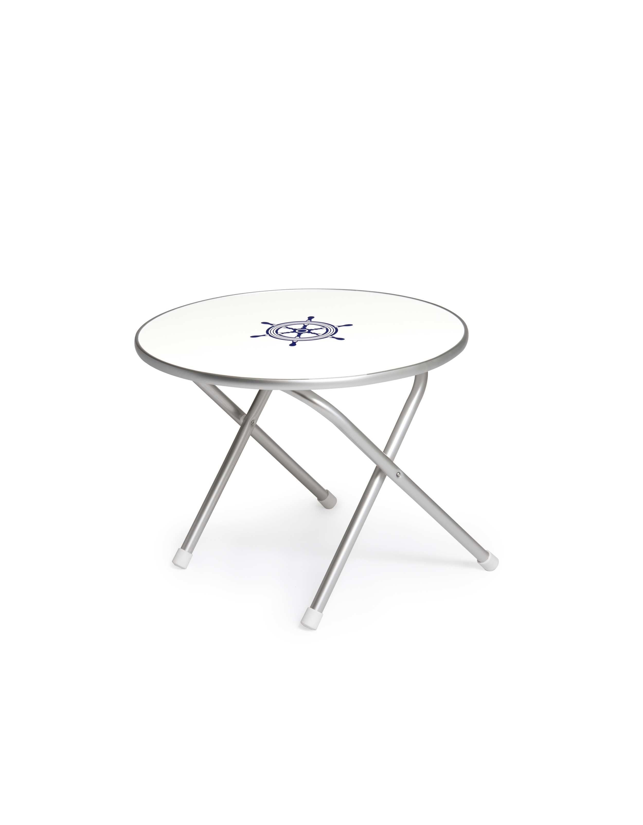 Forma Marine Folding Aluminum and Melamine Round Boat Table Φ61 x 49 cm-M300