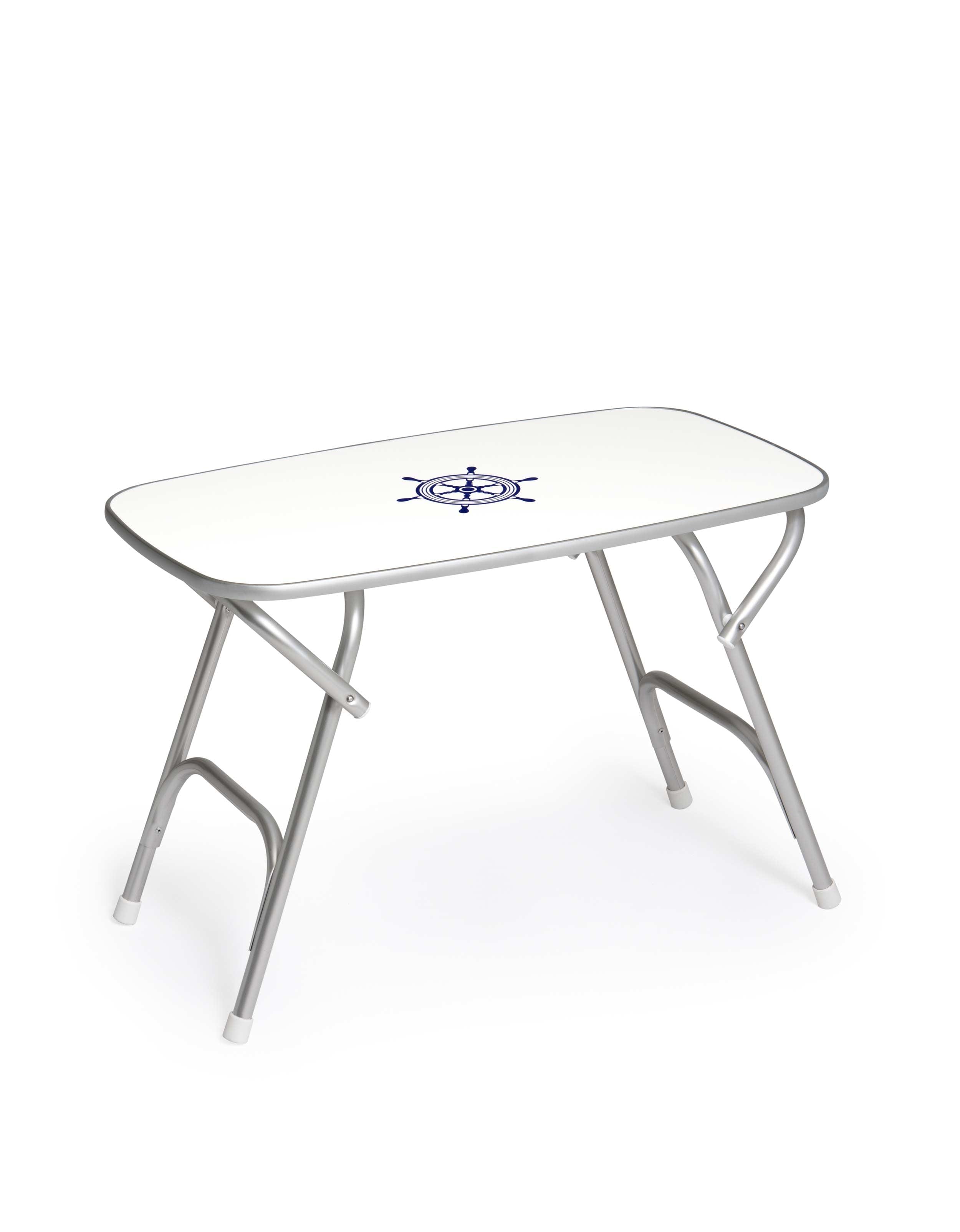 Folding Aluminum and Melamine Top Boat Table 50.5 x 89 x 61 cm-M250