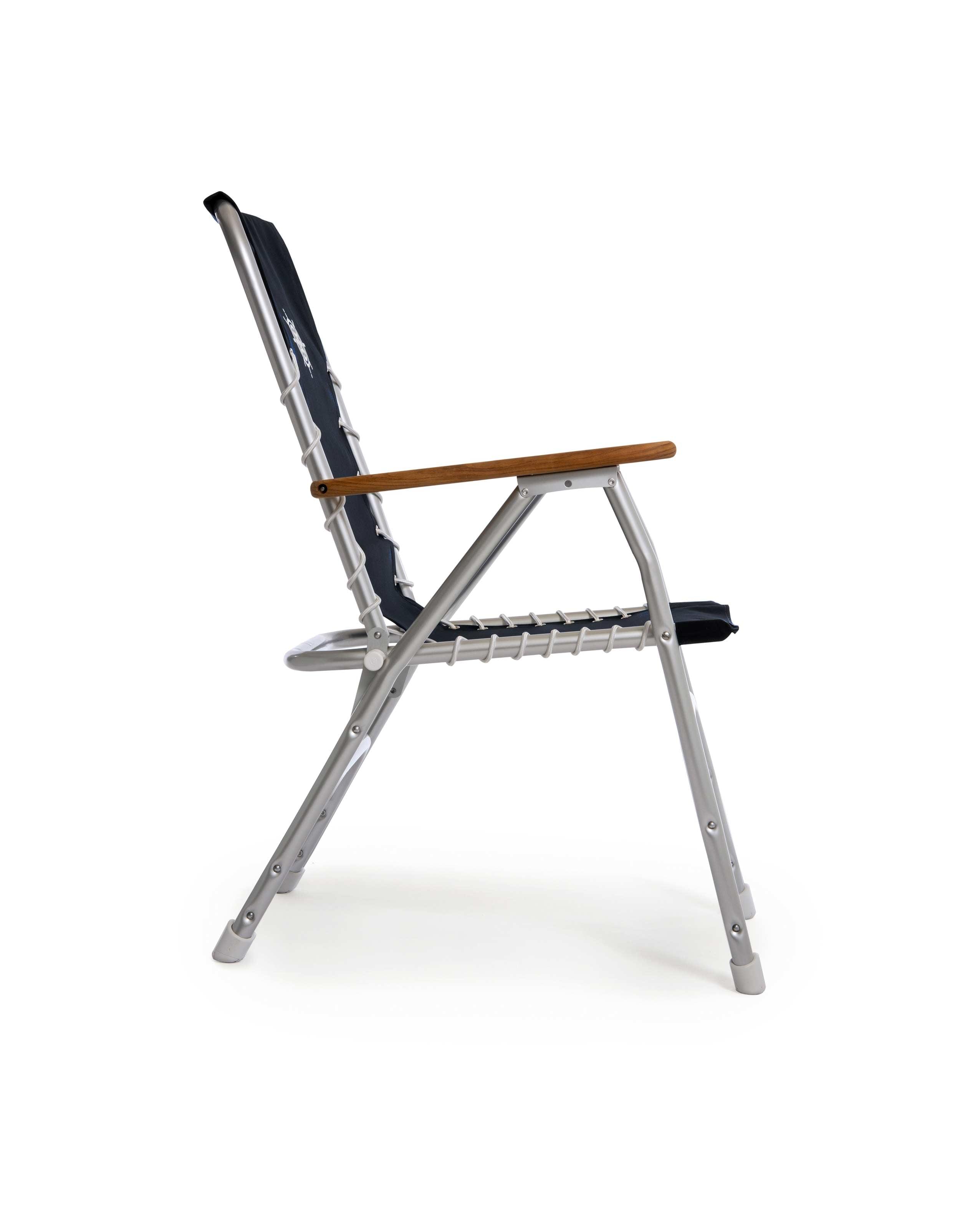 Forma Marines Bundles  Boat Chair  High Back  Teak Armrests Set of 2 M150 + Boat Table Folding Aluminum M350 B150350 #color_navy
