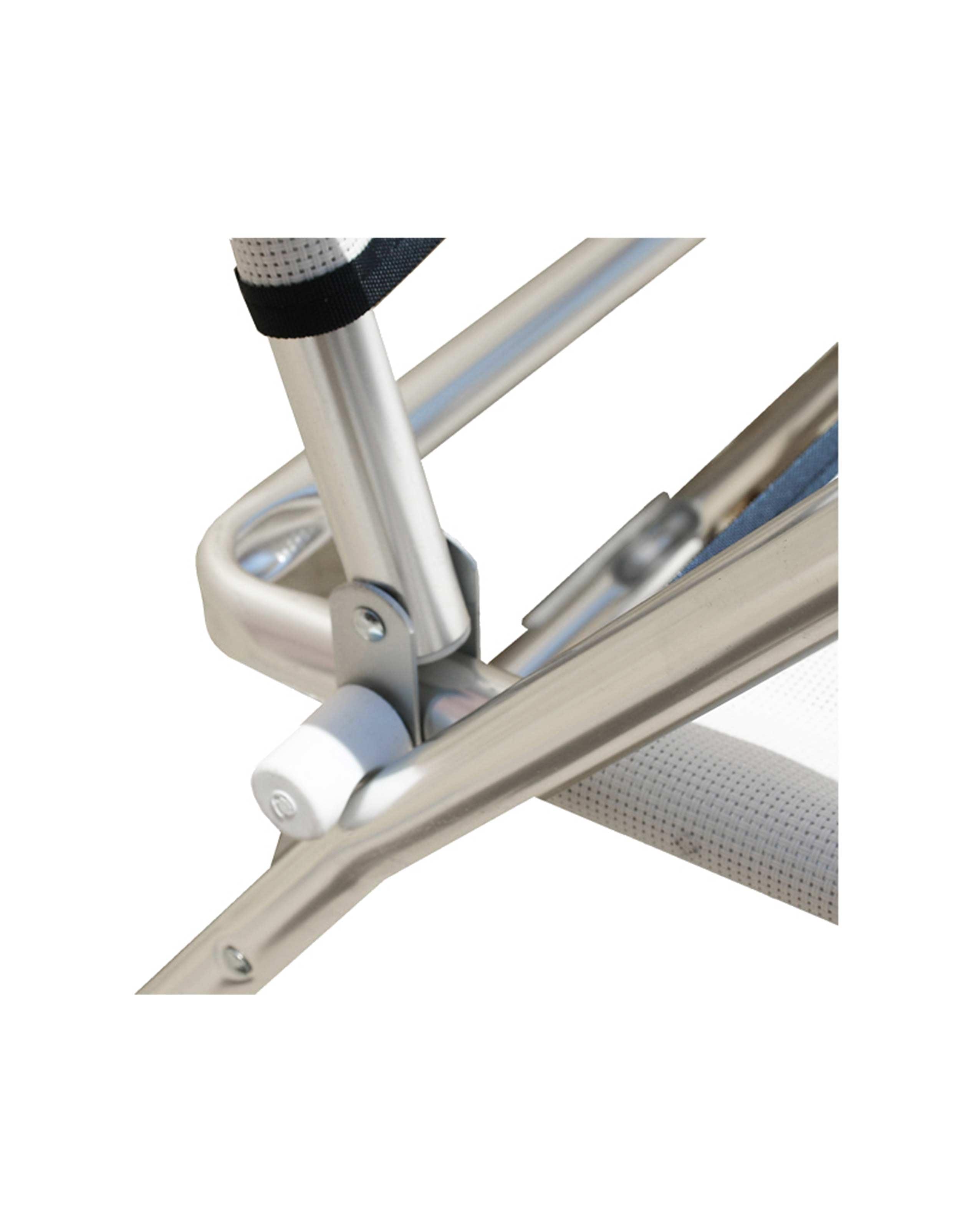 FORMA MARINE Boat Chair Folding Aluminum Blue with Teak Armrests, M100B #color_blue