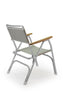 FORMA MARINE Folding Aluminum Grey Boat Chair with Teak Armrests, Model M100G