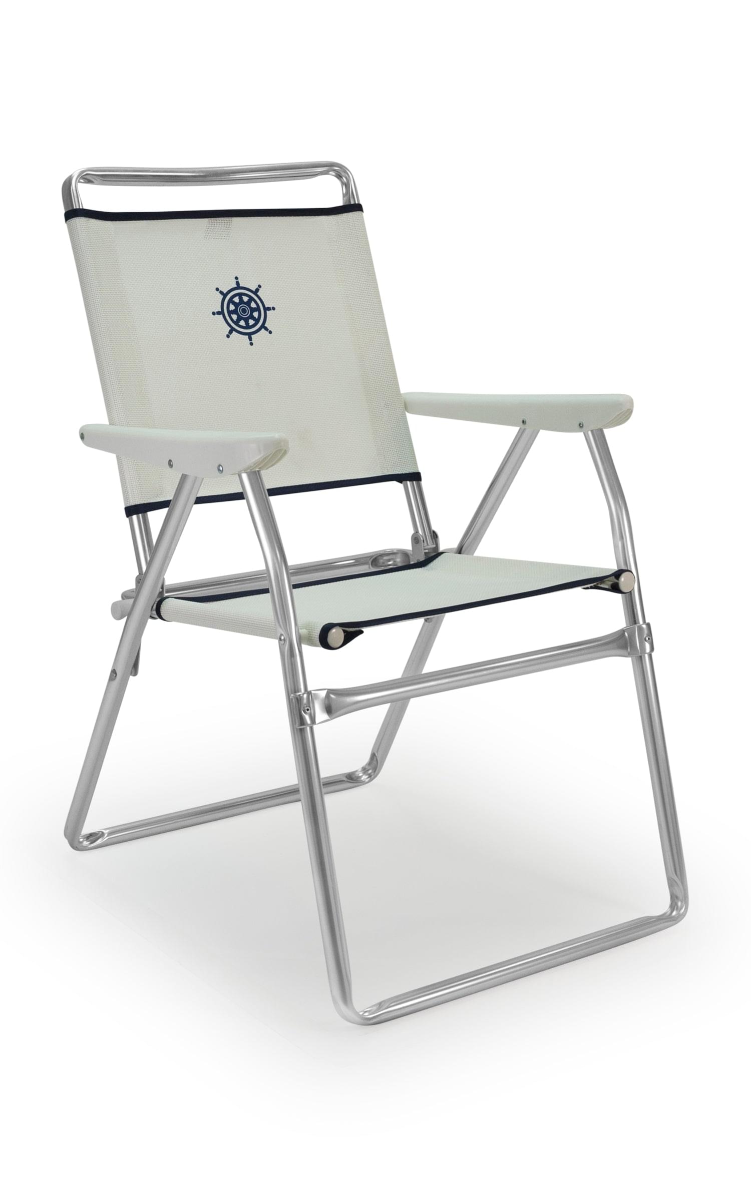 FORMA MARINE  Outdoor Chair with Plastic Armrests-Textilene Fabric Folding Aluminum White, PA160A #color_white