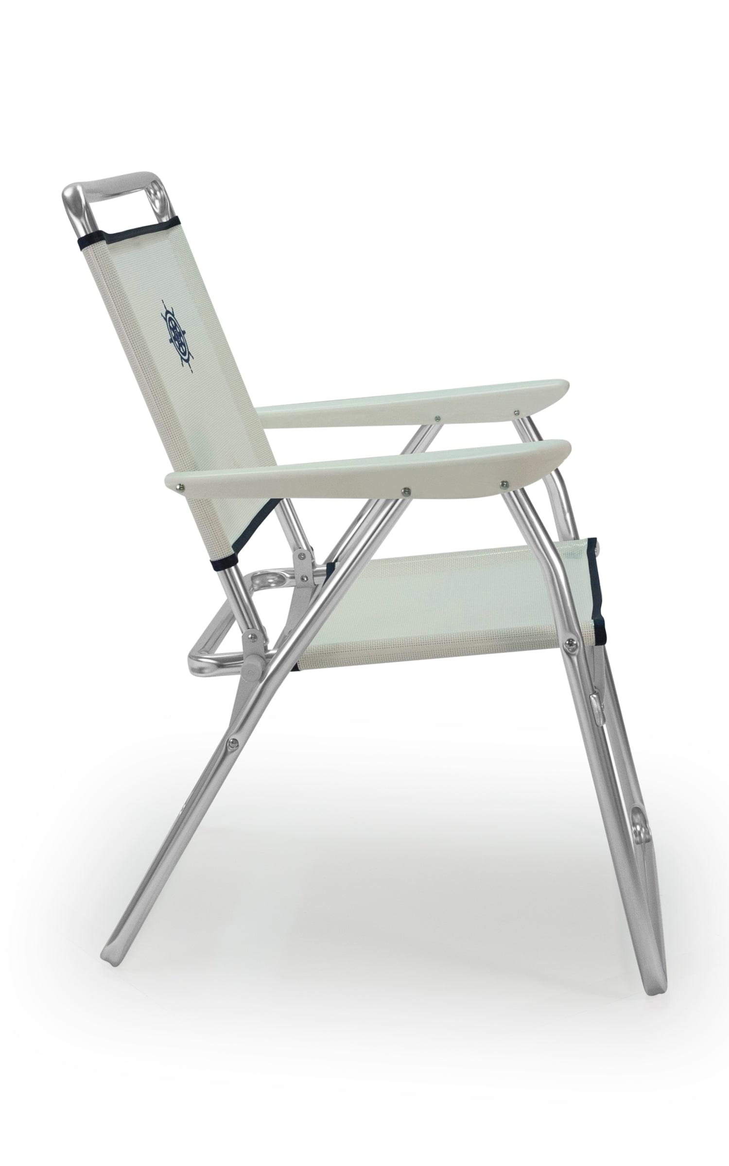 FORMA MARINE Outdoor Chair with Plastic Armrests-Textilene Fabric Folding Aluminum White, PA160A #color_white