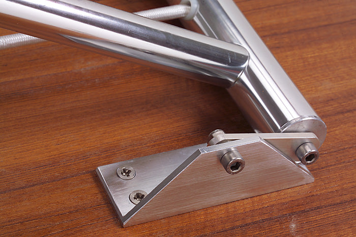 Forma Marine High-End Folding Aluminum Teak Boat Table Adjustable to 2 Fixed Heights-A8000TT
