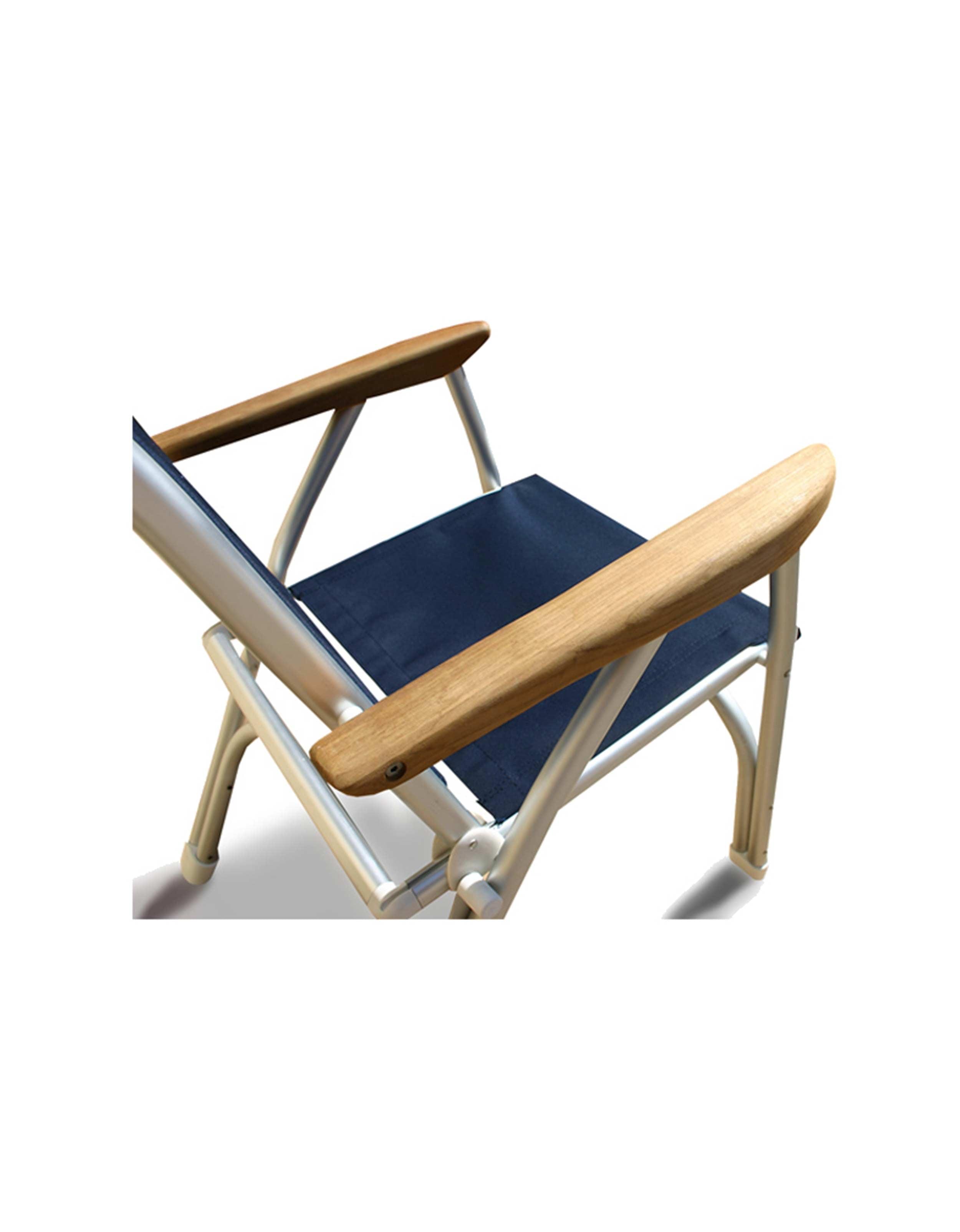 FORMA MARINE Boat Chair  Heavy Duty OVERSIZED Folding with Teak Armrests 120Kg Body Support B100BL #color_black