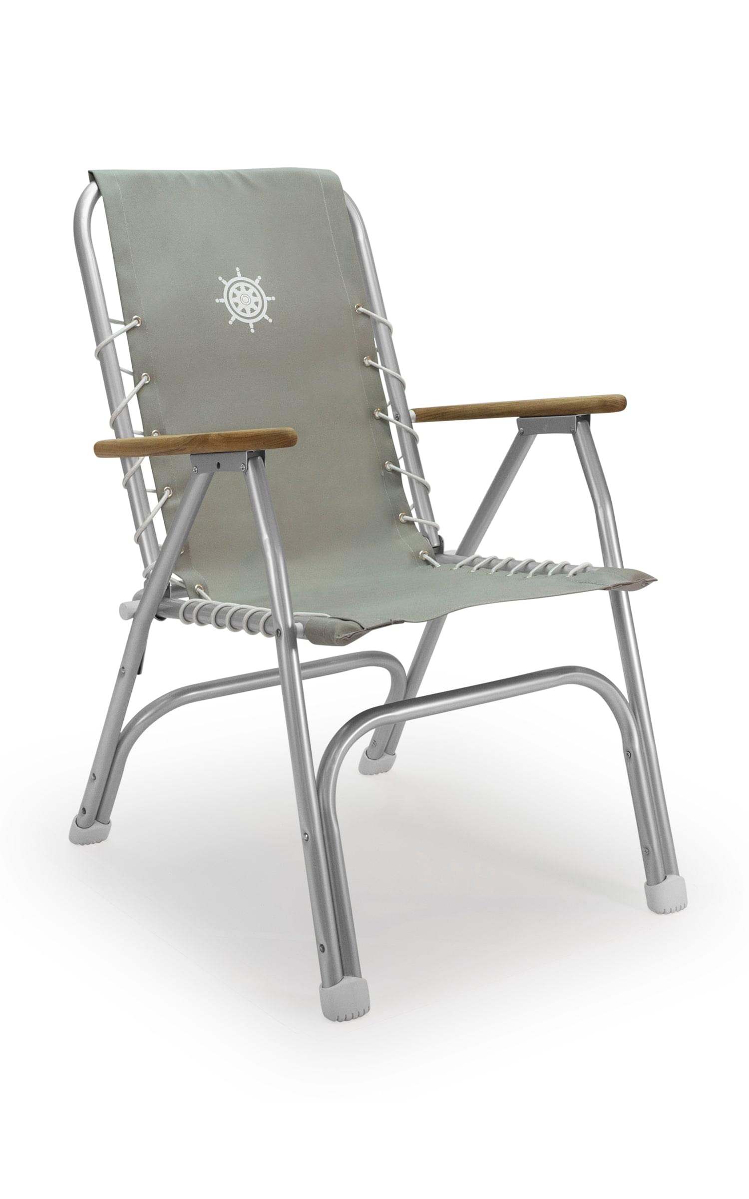 Forma Marines Bundles  Boat Chair  High Back  Teak Armrests Set of 2 M150 + Boat Table Folding Aluminum M350 B150350 #color_grey