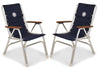 Forma Marines Bundles  Boat Chair  High Back  Teak Armrests Set of 2 M150 + Boat Table Folding Aluminum M350 B150350 #color_navy