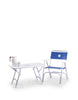 FORMA MARINE Folding Aluminum Blue Textilene Boat Chair with Plastic Armrests Set of 2 Chairs M100PB