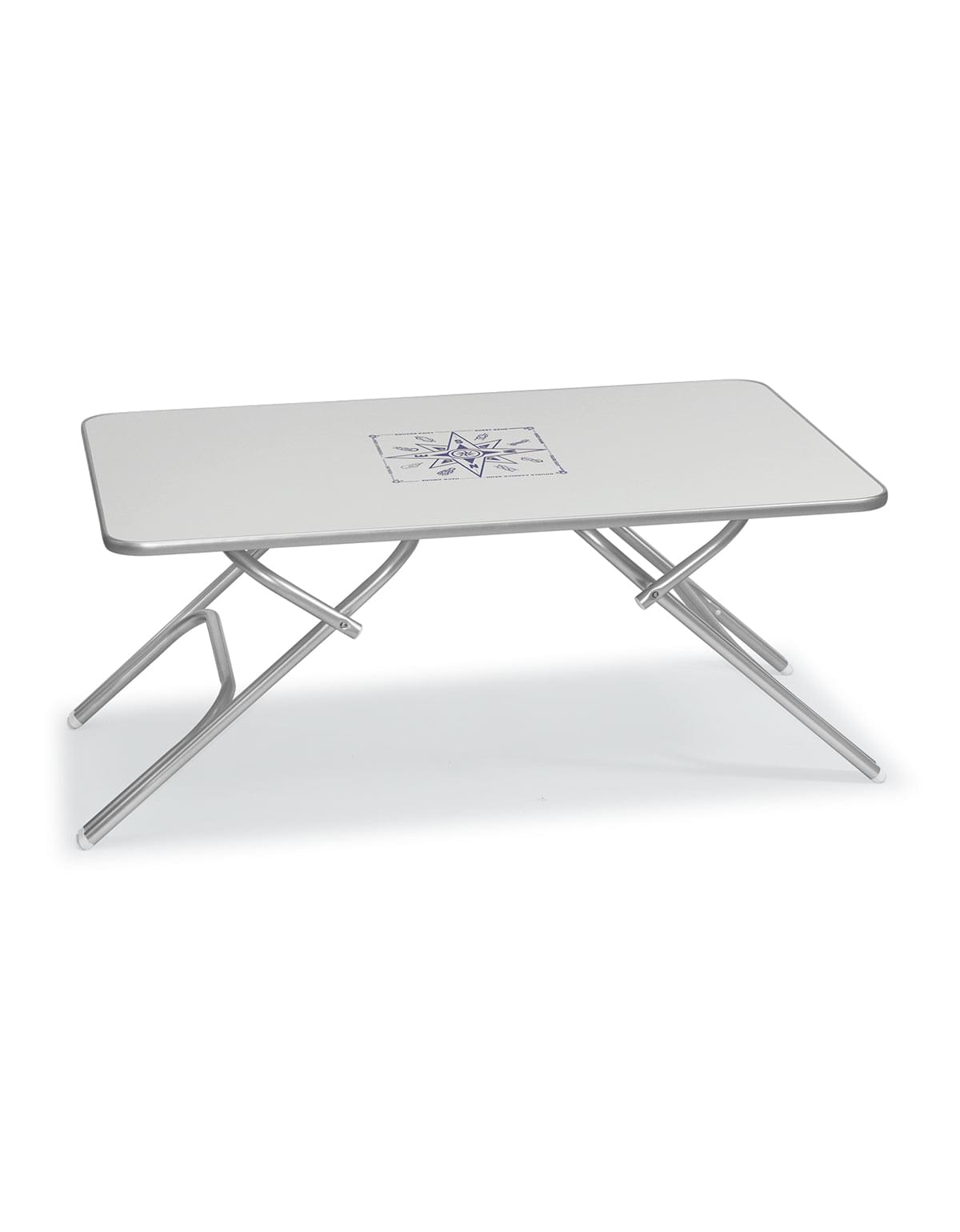 Forma Marine Folding Aluminum and White Melamine Boat Table Adjustable to 2 Fixed Heights 56/73cm-M600