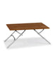 Forma Marine Folding Aluminum and Teak Top Boat Table, Adjustable to 2 fixed heights-M600T
