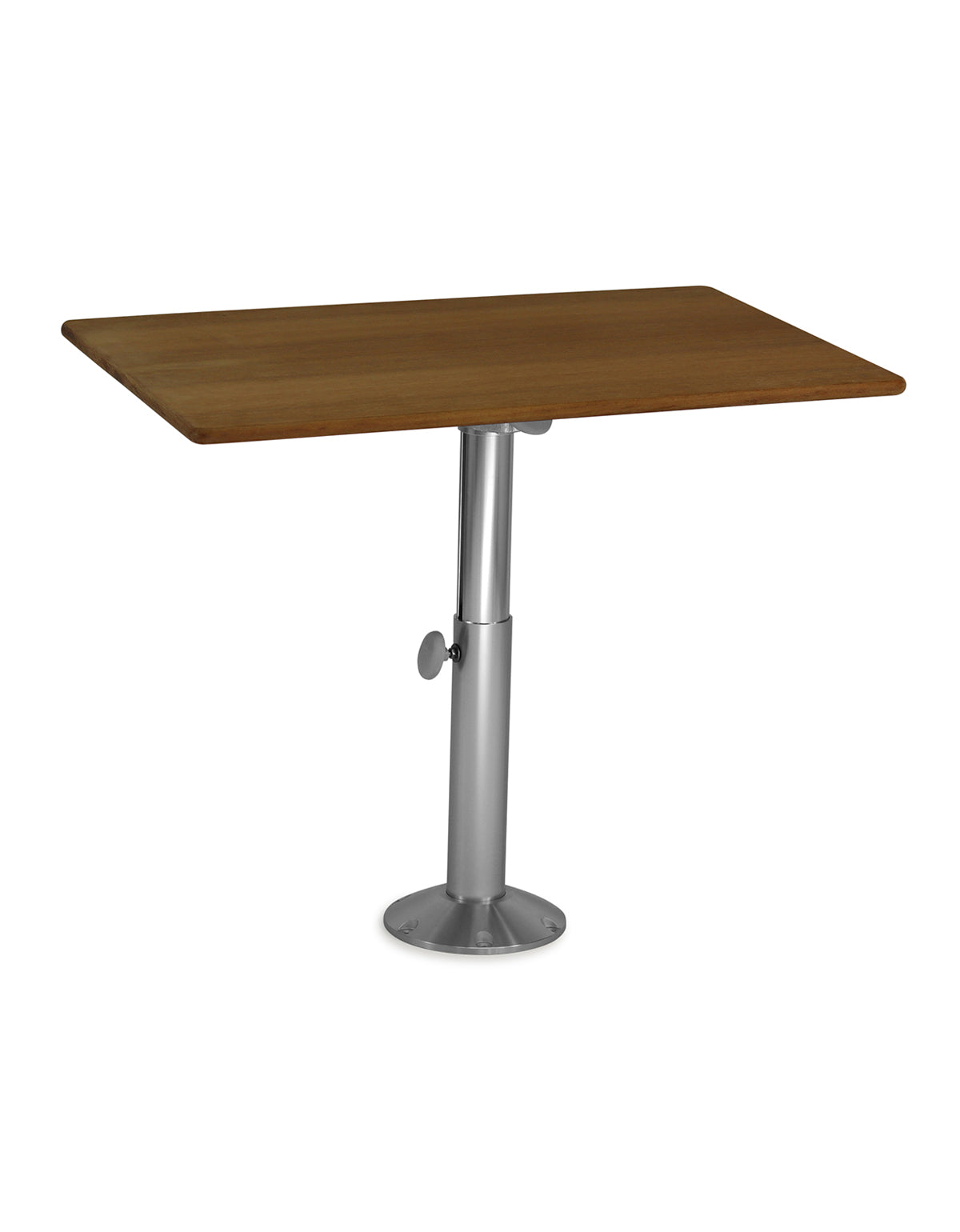 Aluminum Base with Teak Veneer Cockpit Table Top 44.5 x 87 cm