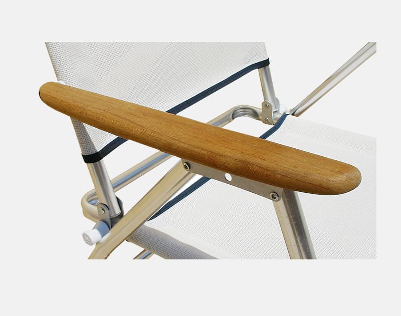Chaise de bateau en aluminium pliant avec tissu uniforme en teck